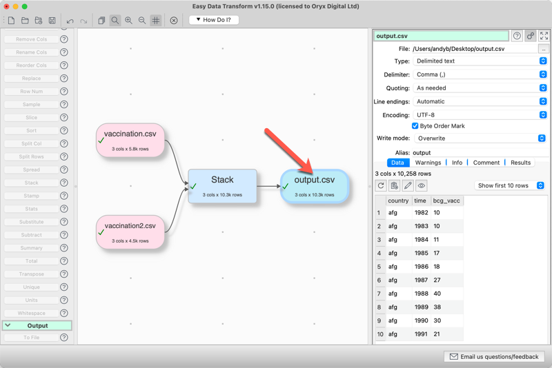 export CSV export CSV