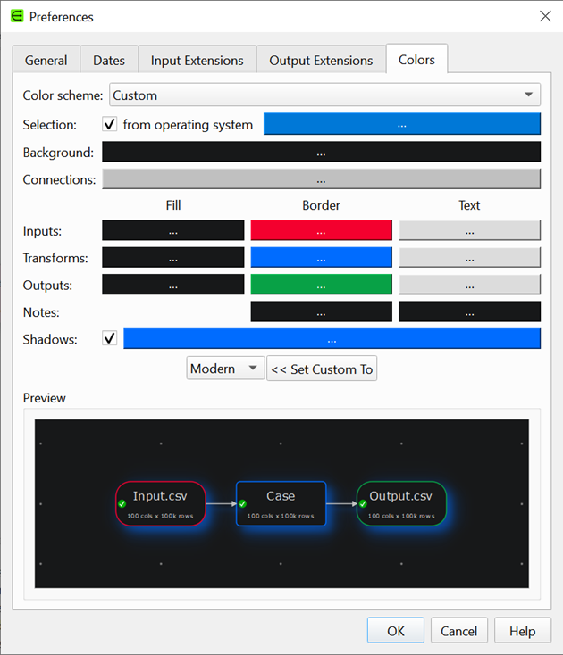 Color preferences. Color preferences.
