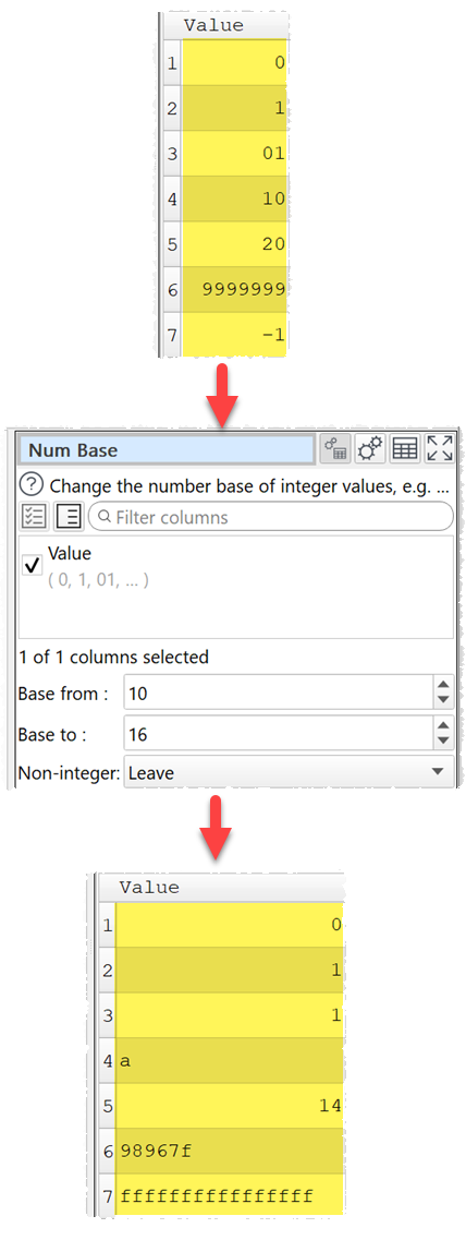 Change from decimal (base 10) to hexadecimal (base 16) Change from decimal (base 10) to hexadecimal (base 16)
