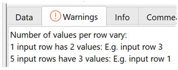 ragged columns warning ragged columns warning