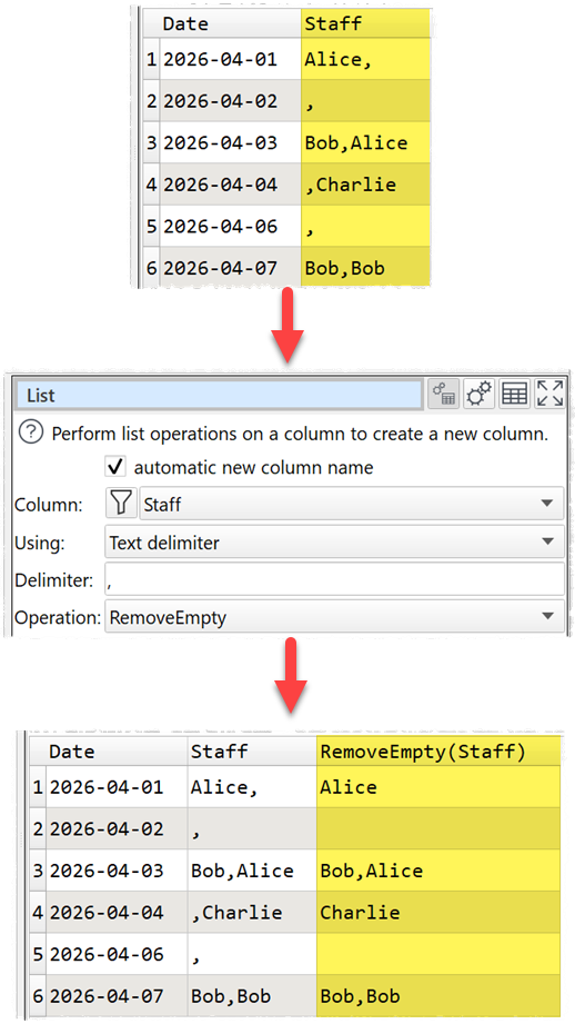 Remove empty list items. Remove empty list items.