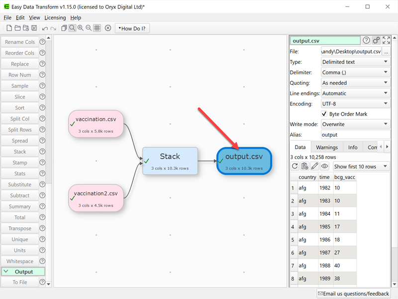 export CSV export CSV