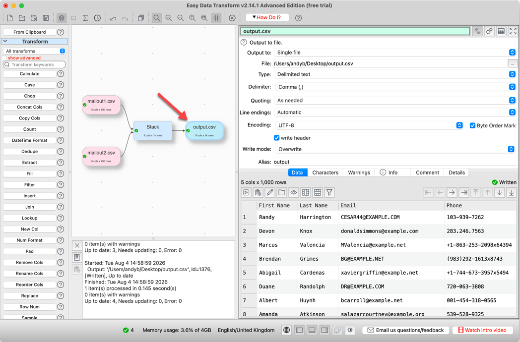 export CSV export CSV