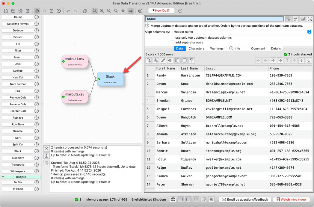 stack CSV files stack CSV files