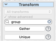 find transform by keyword