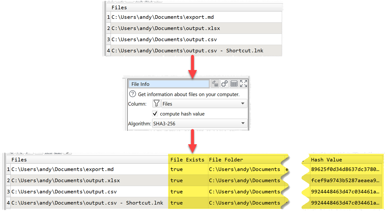 File Info transform example File Info transform example