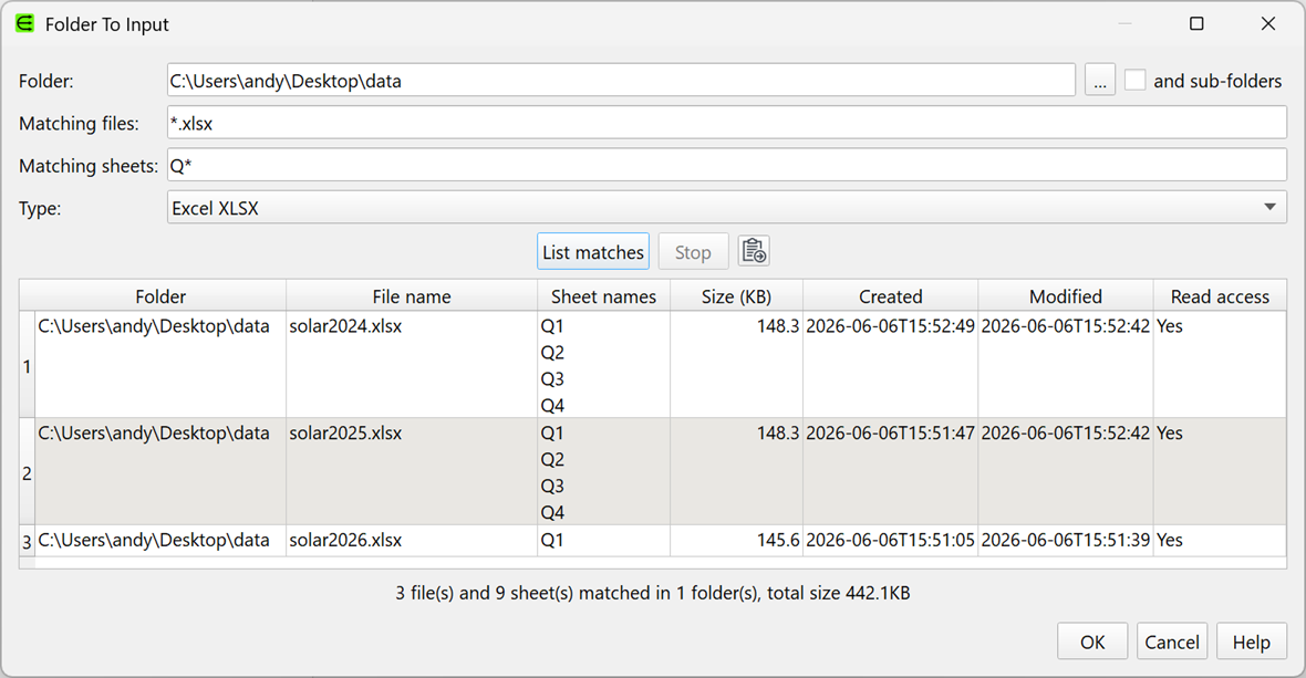 Input a folder of data files on Windows Input a folder of data files on Windows