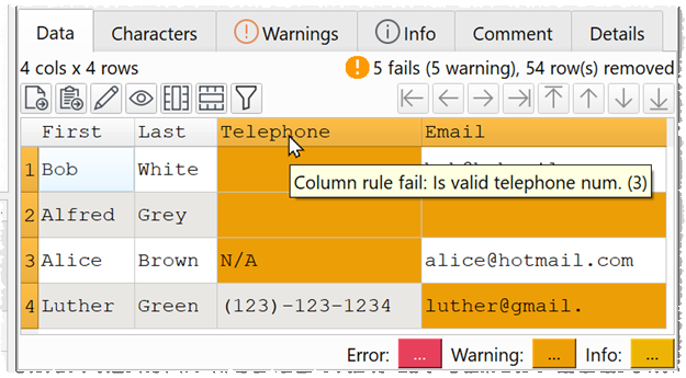 Verify color coding